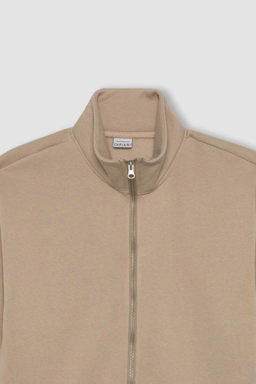 Толстовка Comfort Fit с воротником-стойкой на молнии - Defacto фото 9