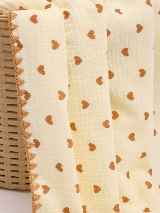 Плед «Этель. Сердечки», 100×100 см, муслин двухслойный