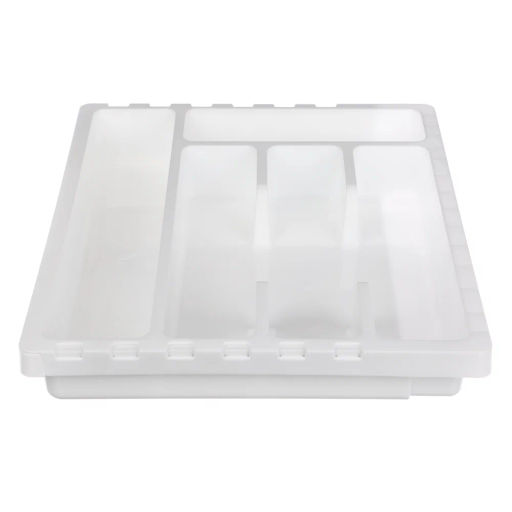 Лоток д/столовых приборов раздвижной "Смарт" белый