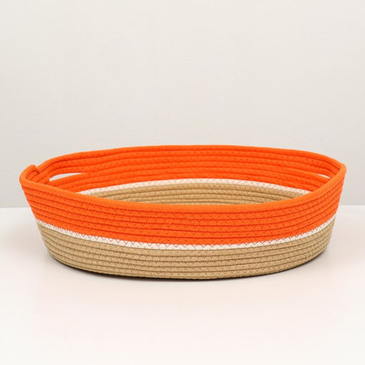 Экологичный лежак для животных (хлобчатобумажный), 50 х 50 х 12 см,вес до 25 кг, оранжевый - Пижон фото 2