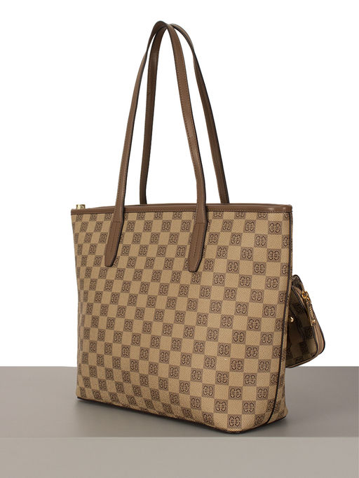 LАСCOMA сумка АС168-шахматы-бежевый-коричневый эко кожа-канва - Laccoma фото 2