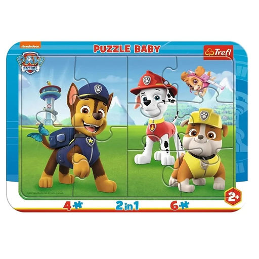 Trefl. Пазл-рамка 2 в 1 арт.80022 "Щенячий патруль"