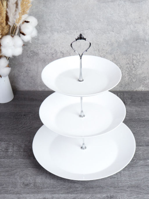 Ваза для фруктов 3-х ярусная Евро Дэй белая / FLMLQP75/85/105 (WHITE) /уп 12/ - Галеонтрейд фото 2
