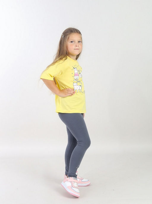 CRB wear / CWKG 90271-30 Комплект для девочки (футболка, брюки модель легинсы),желтый  фото 2