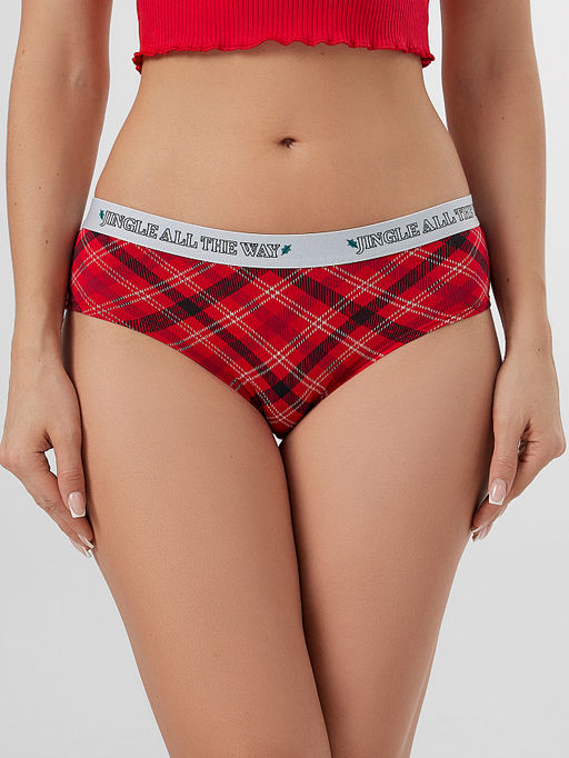 Цена за 2 штуки! Трусы шорты женские новогодние в клетку - Mark formelle фото 2