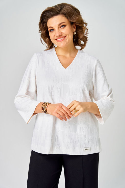 Блуза БелЭльСтиль 880 белый принт фото 3