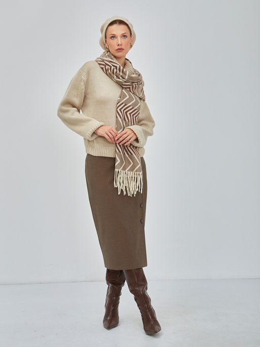 В составе шерсть и кашемир! теплый двусторонний палантин - Tantino фото 7