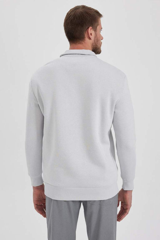 Толстовка Comfort Fit на молнии с воротником-стойкой - Defacto фото 10