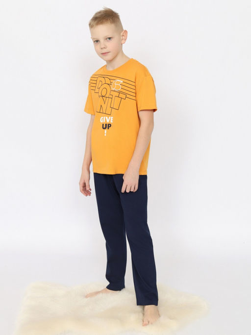CRB wear/CSJB 50167-30 Пижама для мальчика (футболка, брюки),охра/Ex.Cherubino  фото 3