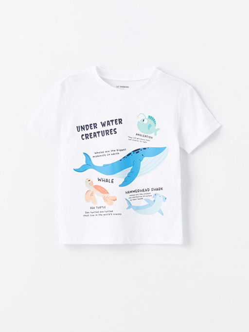 Bisiklet Yaka K?sa Kollu Bask?l? Erkek Bebek Ti??rt 2li - Waikiki фото 5