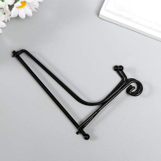 Цена за 5 шт. Подставка для тарелок d=13-15 см «Узорная», металл, 12.5×8.5 см, чёрная