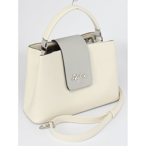 Сумка женская искусственная кожа ADEL-46, 1отд+карм/пер, плечевой ремень, бежевый/серый флотер 259208