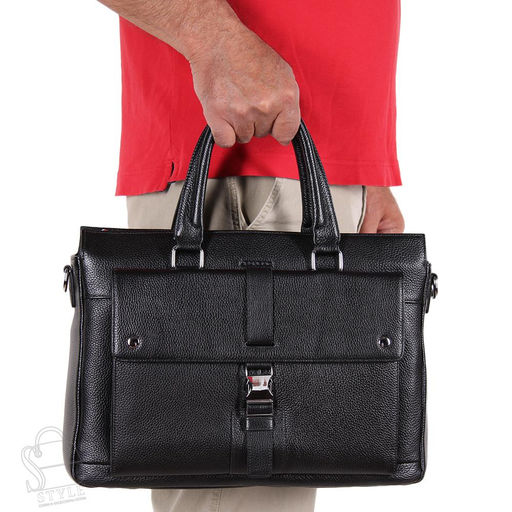 Портфель мужской кожаный 202355CH black Heanbag в Новосибирске