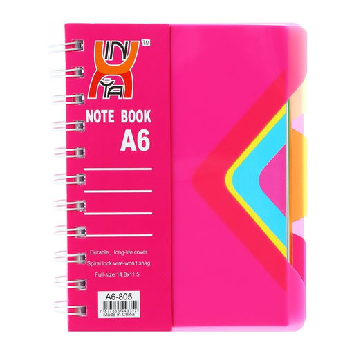 Блокнот на гребне А6, 100 листов, линия, обложка пластик, с разделителями, NEW, МИКС - Calligrata фото 3