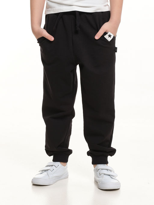 Брюки для мальчика на резинке черные 22-0511 черный - Mini maxi фото 7