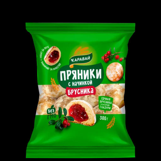 Цена за 2шт Пряники с начинкой Брусника 300 гр./9921