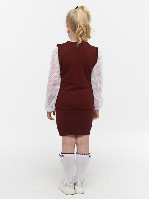 Жилет для девочек 213-7066. 1096 бордо