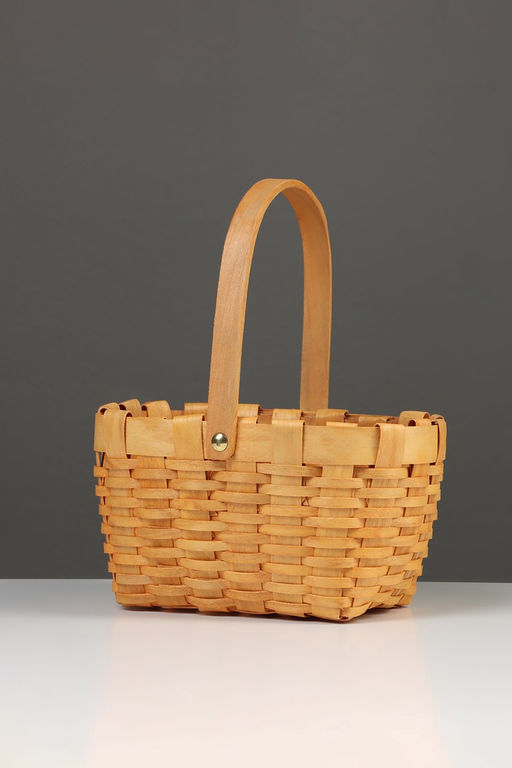 Корзина плетёная для хранения, 22×16×12 см, ручка h=15 см, ива, натуральный цвет, Greengo