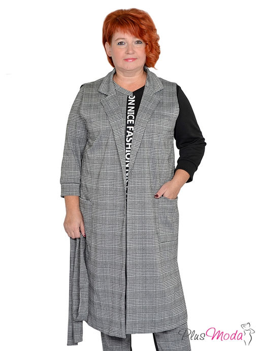Жакет-дубленка Модель №1385 размеры 44-84 - Plusmoda фото 12
