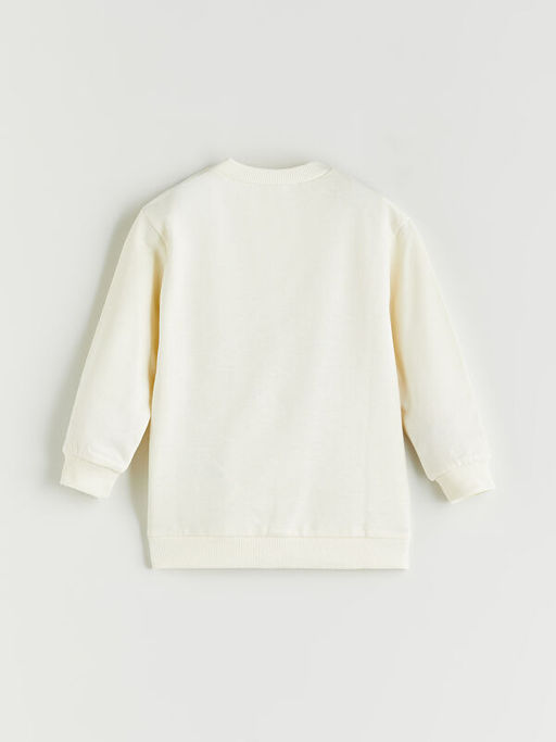 Bisiklet Yaka Bask?l? Erkek Bebek Sweatshirt ve Pantolon 2li