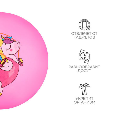 Цена за 2 шт. Мяч детский ZABIAKA «Единорожка со скакалкой», d=22 см