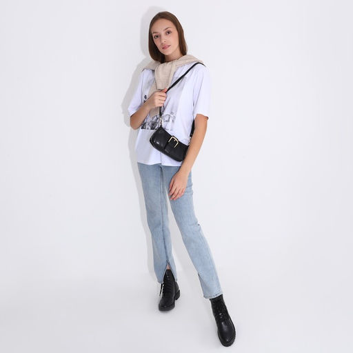 Сумка-багет на молнии, цвет черный - Simaland фото 9