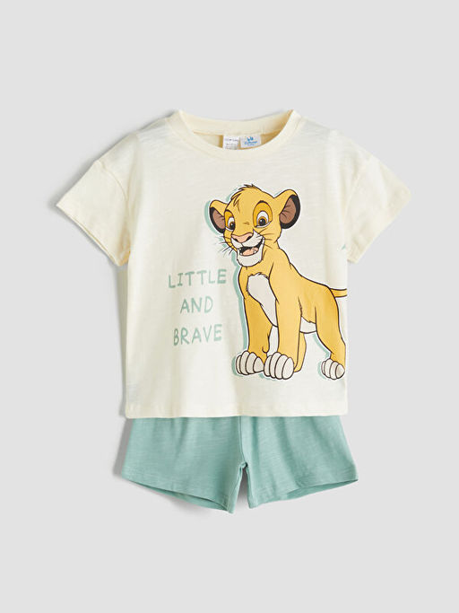 Aslan Kral Bask?l? Erkek Bebek ?ortlu Tak?m