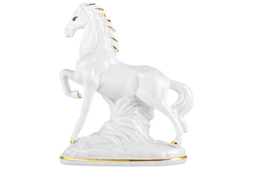 Фигурка декоративная 12*5,5*13,5 см Лошадь белая с золотом, фарфор - Elan gallery фото 5