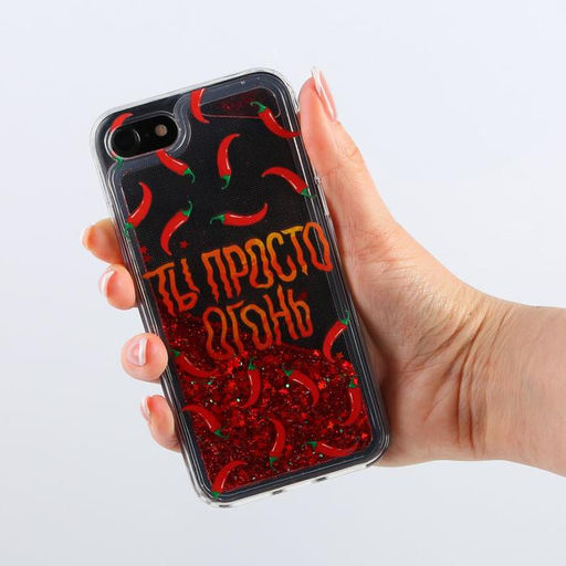 Чехол для телефона iPhone 7,8 с блёстками внутри Pepper , 6.8 14 см - Like me фото 3