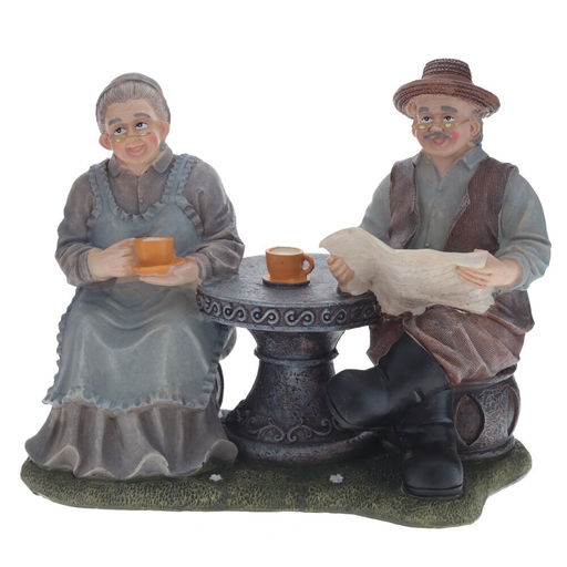Фигурка декоративная "Бабушка с дедушкой", L20 W11 H17 см, 2в.