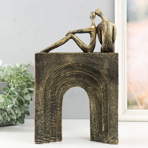 Фигурка полистоун Двое на арке, под металл, 19.2?8.7?30.4 см