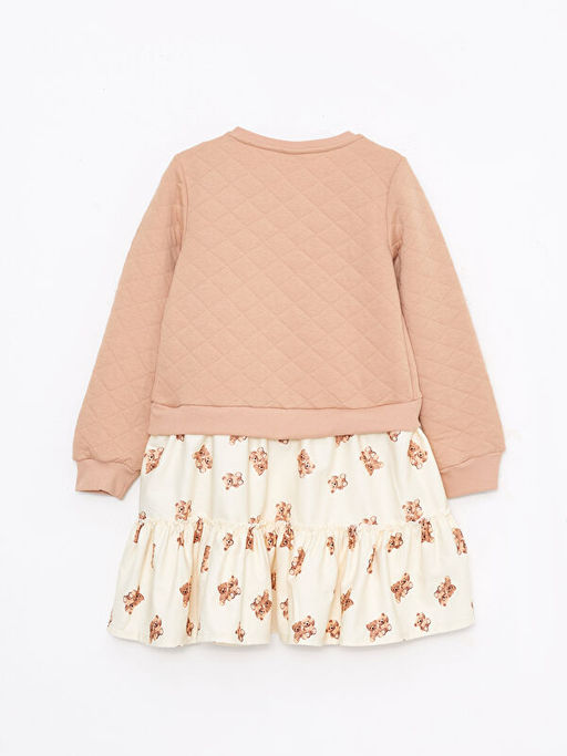 Bisiklet Yaka Bask?l? Uzun Kollu K?z ?ocuk Elbise - Waikiki фото 2