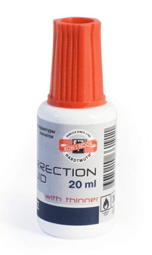 Корректирующая жидкость Koh-i-Noor 20мл., на спирт.основе, с кисточкой (9943)