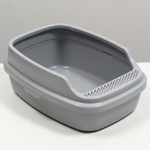 Туалет Айша M с бортом 53 х 39 х 21 см серый FIX - Пижон фото 3