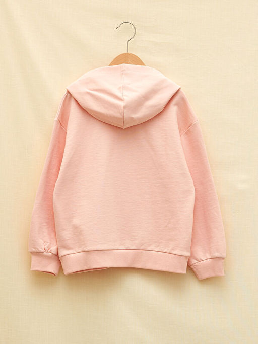 Kap??onlu Bask?l? Uzun Kollu K?z ?ocuk Sweatshirt - Waikiki фото 2