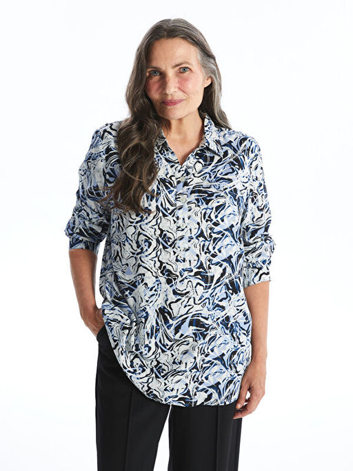 Desenli Uzun Kollu Kad?n G?mlek