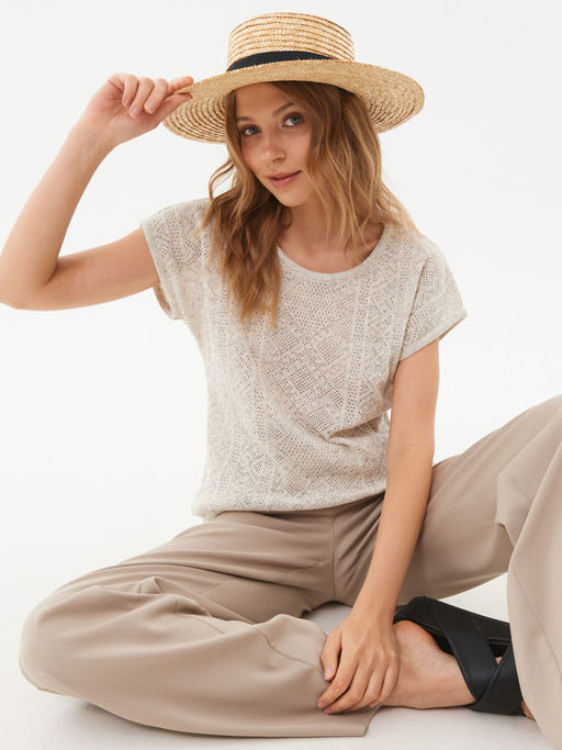 Джемпер короткий рукав л1125 лен 1