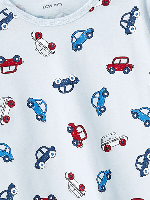 Bisiklet Yaka Uzun Kollu Bask?l? Erkek Bebek Pijama ?st - Waikiki фото 2