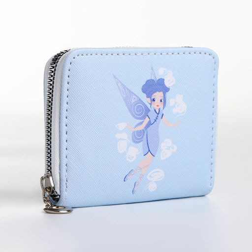 Кошелёк на молнии, отдел для карт, для монет, голубой