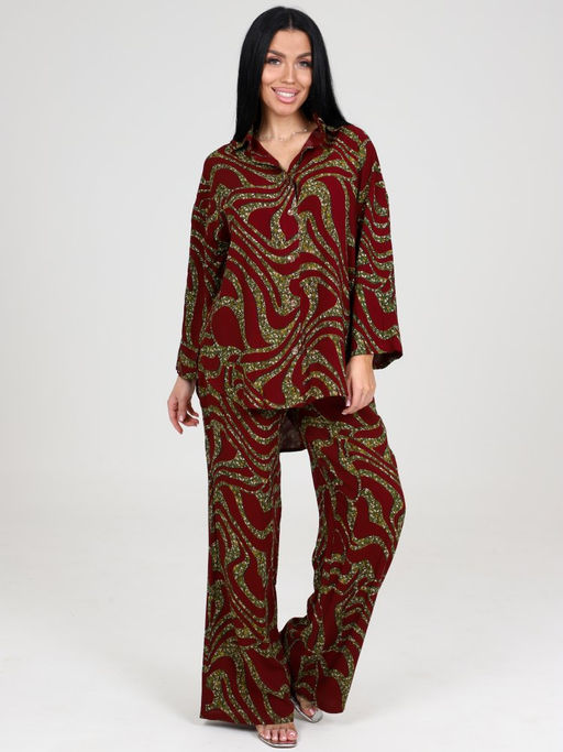 077 ЖЕНСКИЙ КОСТЮМ (брюки) (Бордовый) - А-дина фото 3