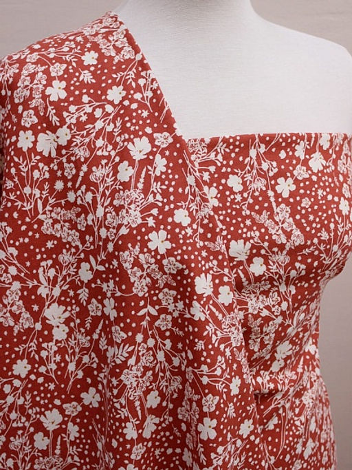 Теплый хлопок Мирана цв.кирпично-терракотовый, ш.1.48м, хлопок-100%, 140гр/м.кв - Купава фото 2