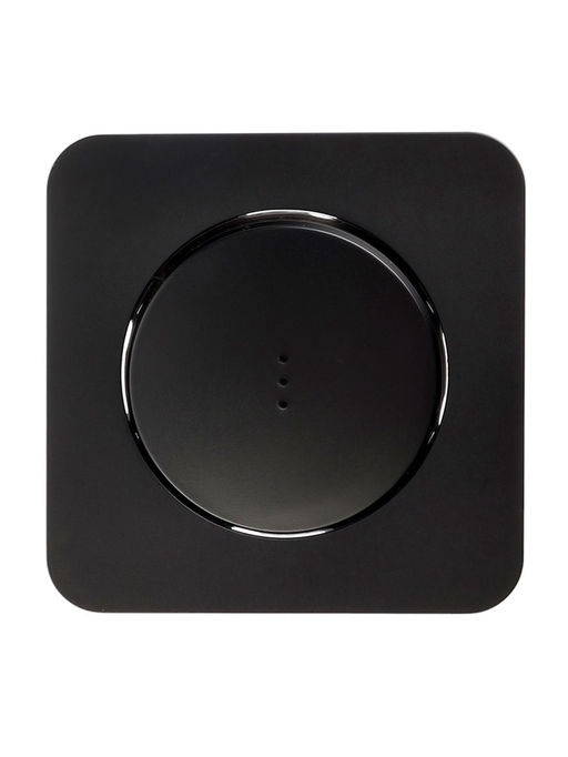 Выключатель, серия Circular, 10 А, одноклавишный, с подсветкой, скрытый монтаж, чёрный