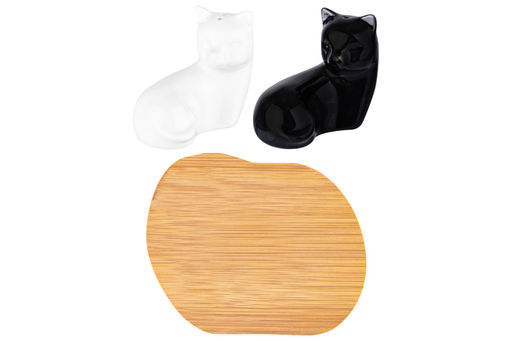 Набор д/специй 2 пр. 11*9*7 см Кошки черно-белые на деревянной подставке - Elan gallery фото 16