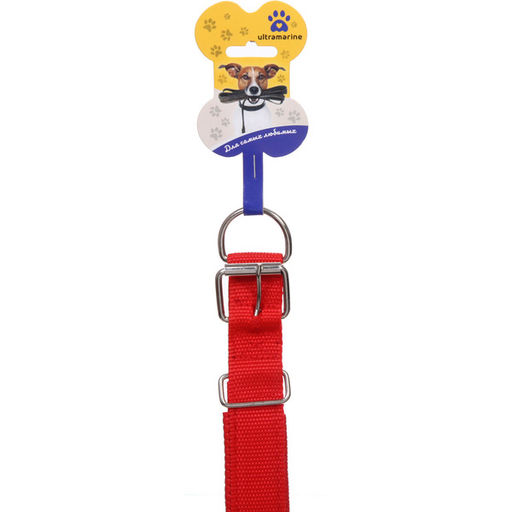 Цена за 5 шт. Ошейник для собак однотонный "ЗООЛЕНД БРО", цвет красный, 3*59см (бирка)