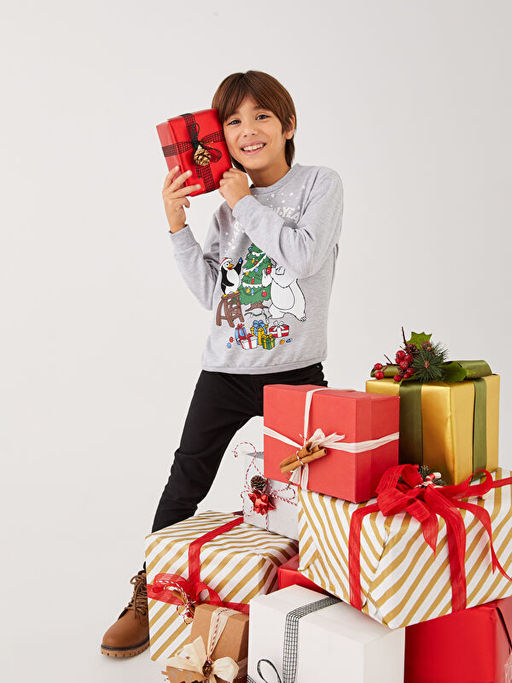 Bisiklet Yaka Y?lba?? Temal? Uzun Kollu Erkek ?ocuk Sweatshirt - Waikiki фото 2