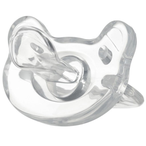 Соска - пустышка цельносиликоновая ортодонтическая Крошка Я «Мишка», от 0 мес., прозрачный