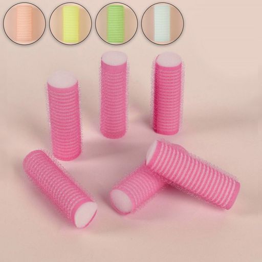 Бигуди Липучка, d = 2 см, 6 см, 6 шт, цвет МИКС