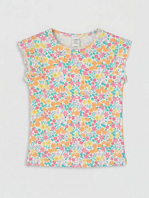 Bisiklet Yaka Bask?l? K?z ?ocuk Atlet 2li