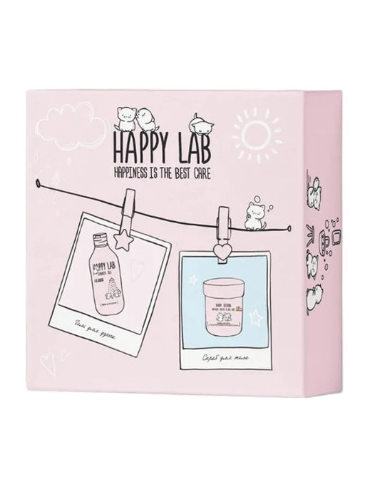Happy Lab Набор для ухода за телом Lovin you: гель для душа, скраб для тела, 300 мл, 240 г