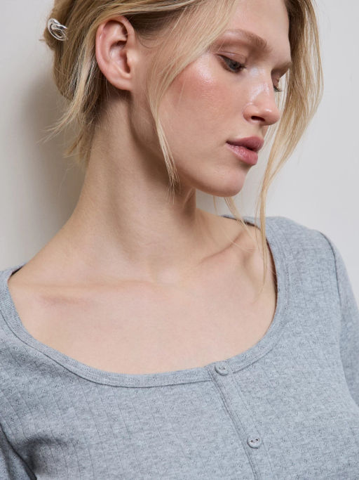 Домашняя блузка из ажурного хлопка ZR2603122807-38 / Zarina